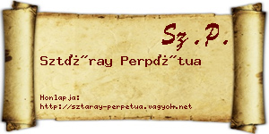 Sztáray Perpétua névjegykártya